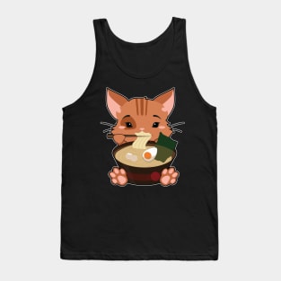 Anime Cute Cat Japanese Ramen Noodles Kawaii Gift design Tank Top